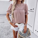 Casual Short-sleeved T-shirt Cardigan Top Shirt