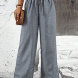 Womens Cotton Linen Pants High Waisted Wide Leg Trousers