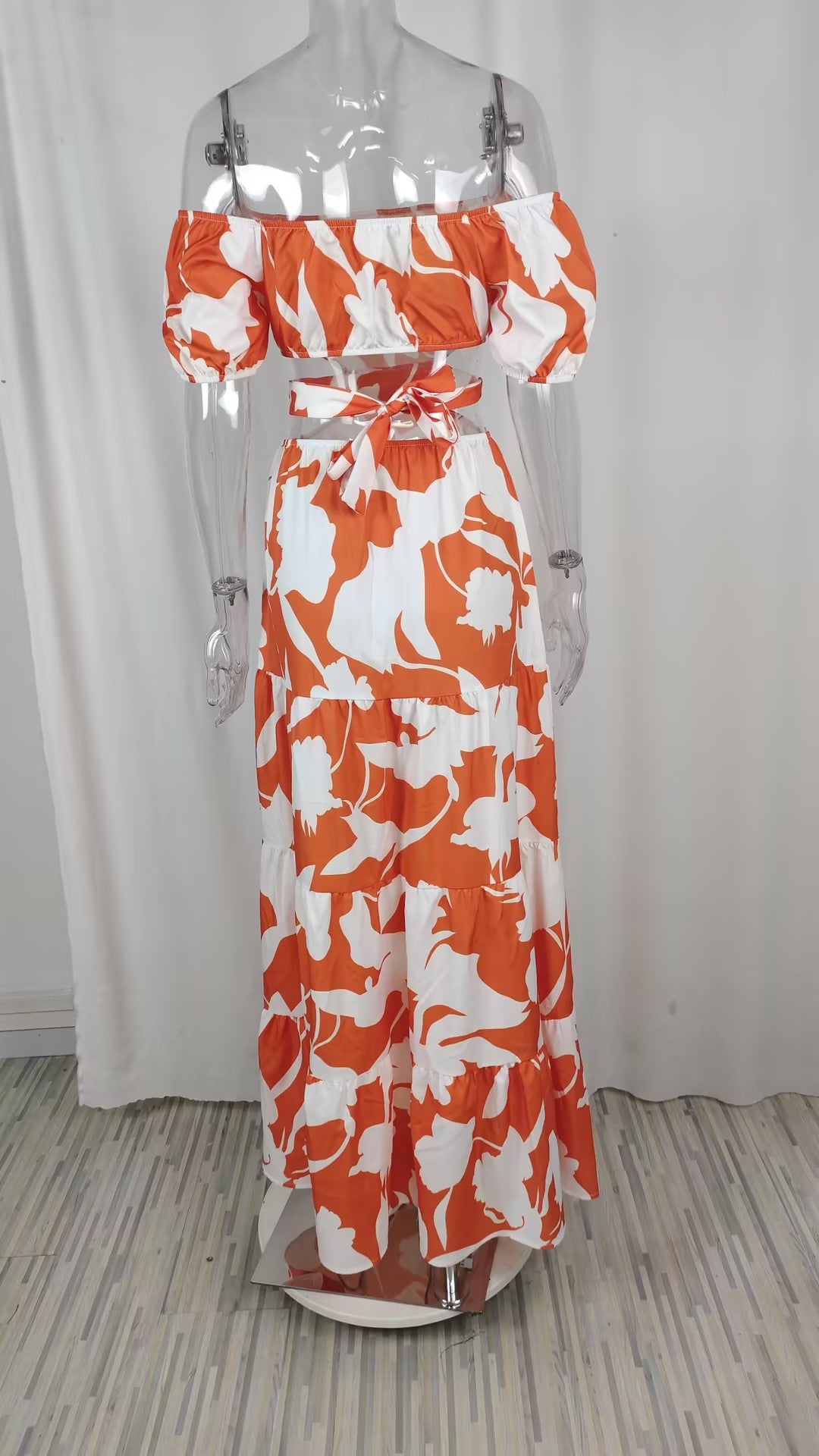 Women Sexy Fashion One-Neck Printed Dress