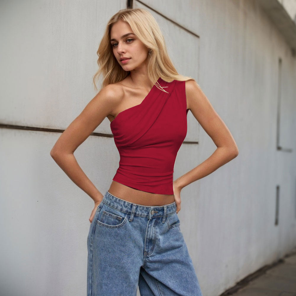 Women Sexy T-Shirt Summer Off-Shoulder Tank Top