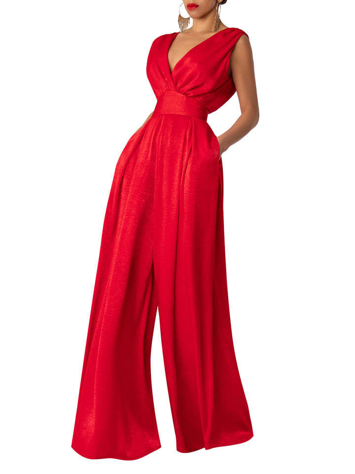 Slim-fit Jumpsuit High-waisted Wide-leg Pants