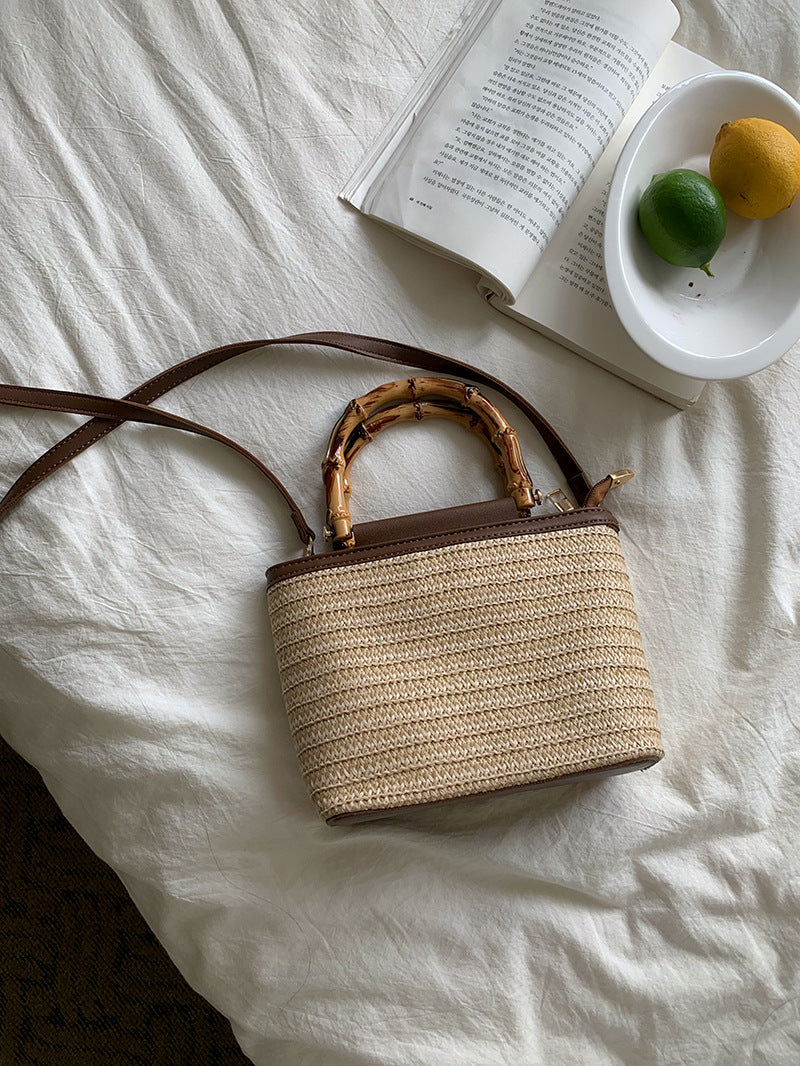 Women Messenger Bag Woven Small Bag Bucket Bag