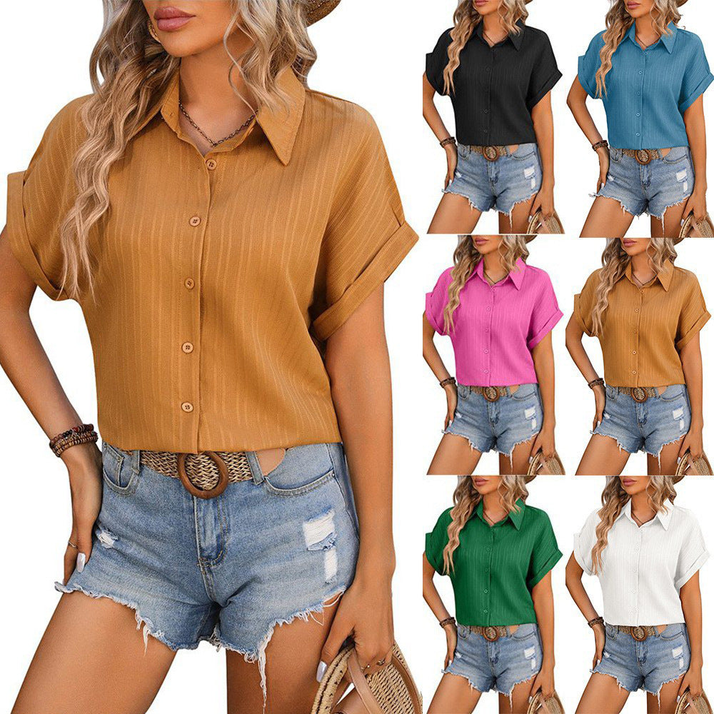 Women's Loose Short Sleeve Casual Shirt Women