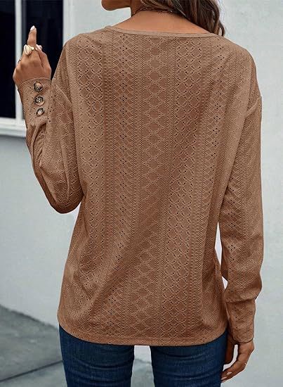 Women's Tops Dressy Casual V Neck Long Sleeve