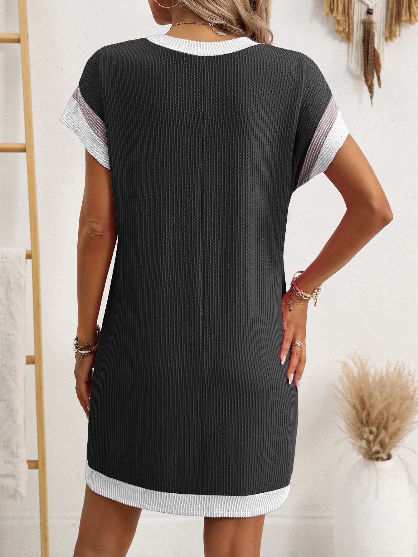 Summer Casual Short Sleeve Pocket Dress