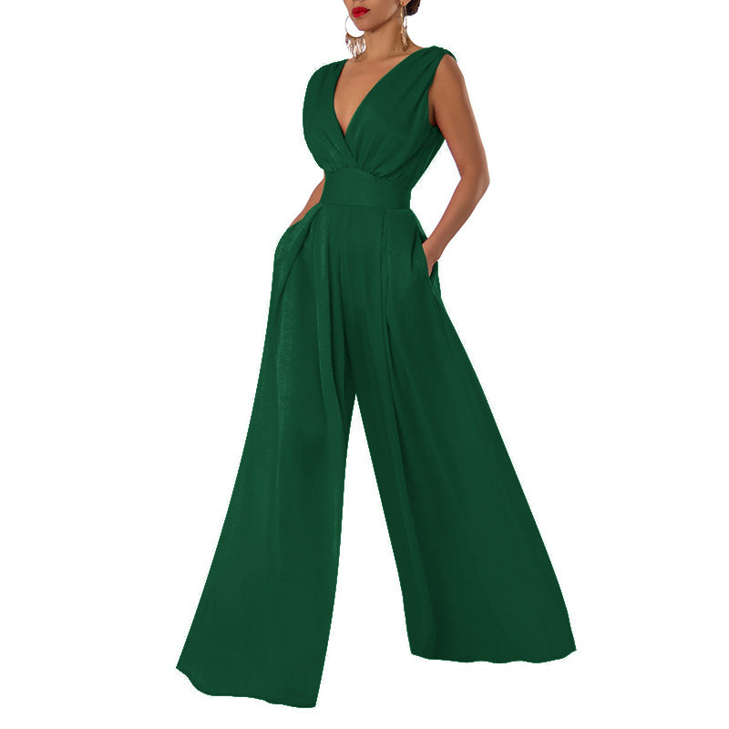 Slim-fit Jumpsuit High-waisted Wide-leg Pants