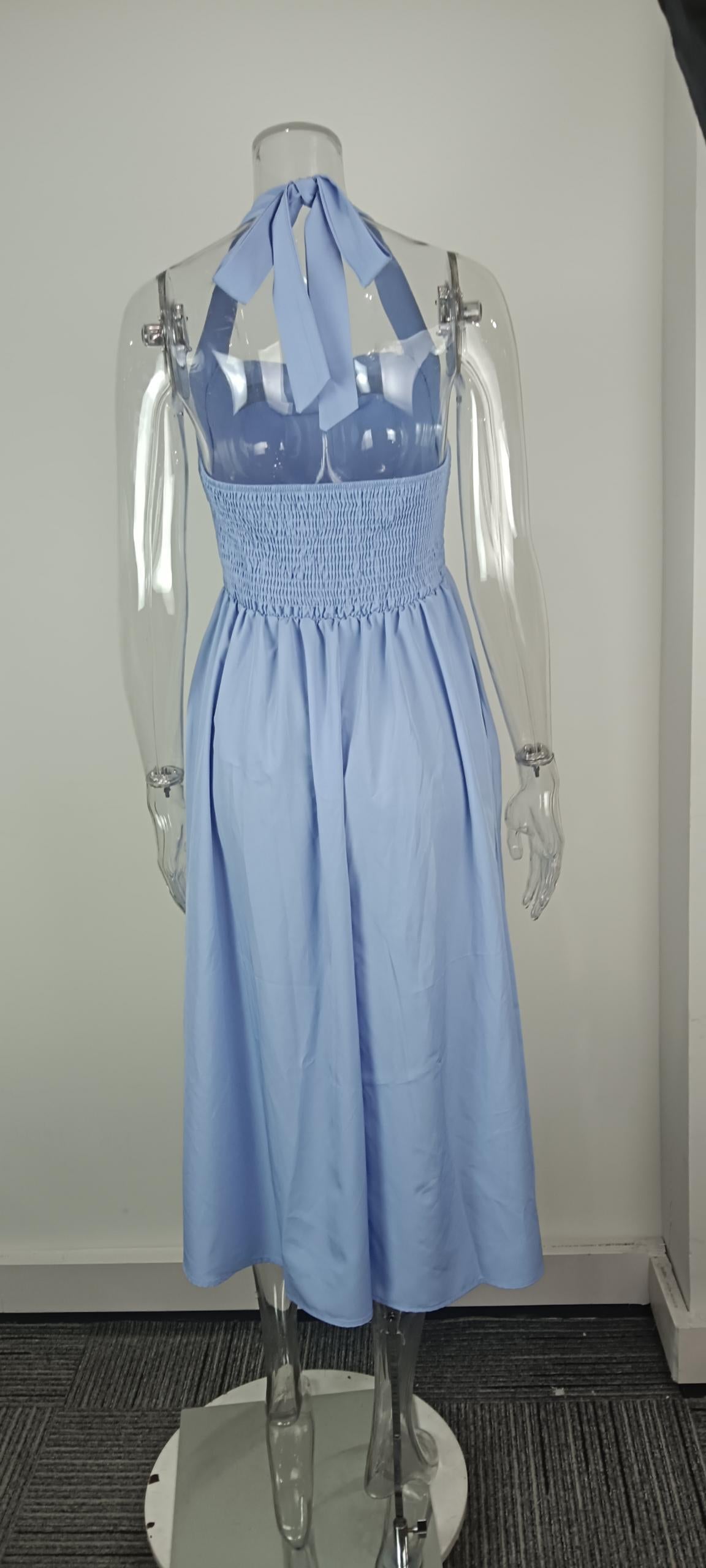 Women Square Neck Halter Dress