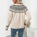 Casual Vintage Knitted Sweater Loose Crew Neck Sweater