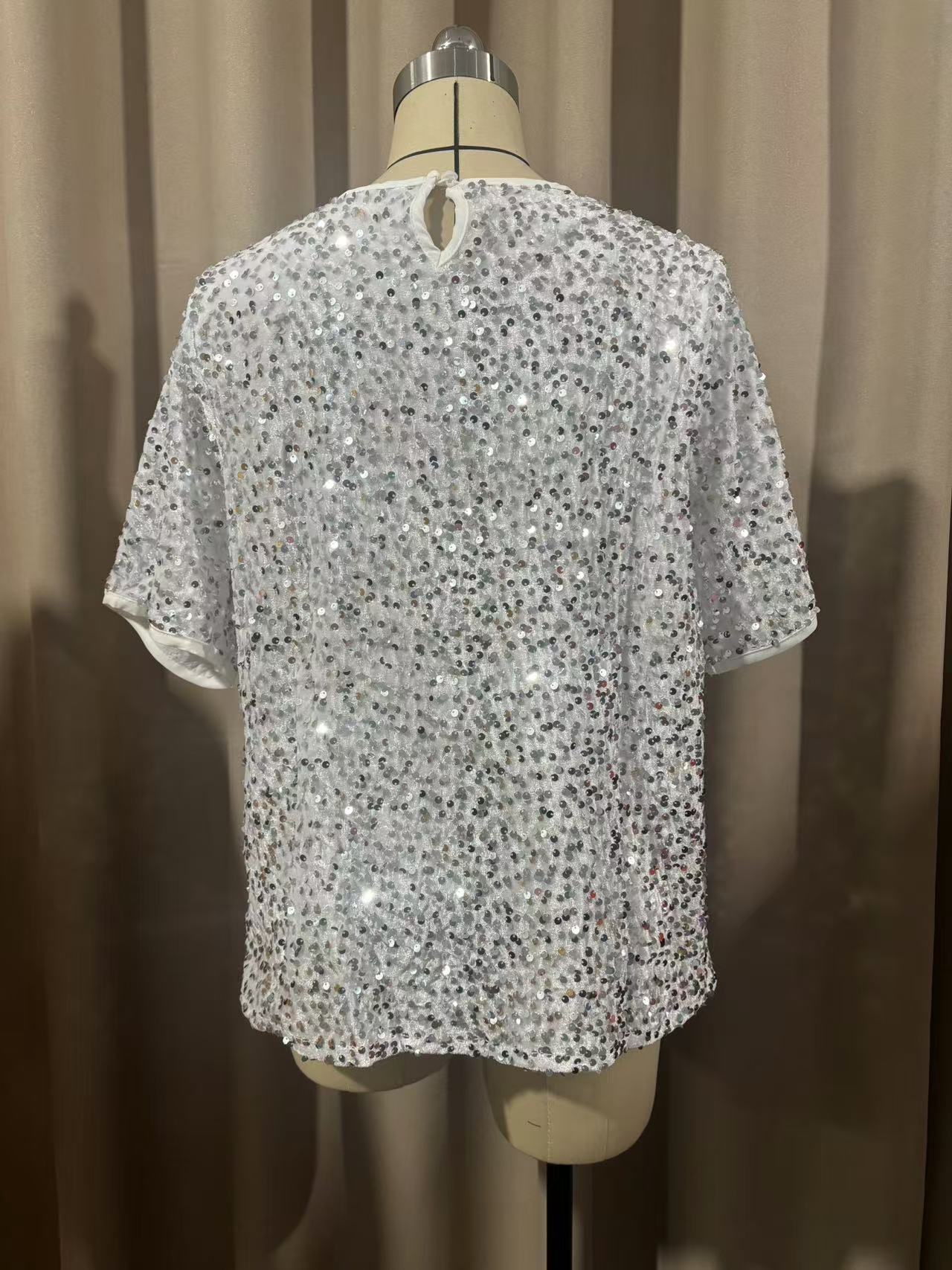 Short Sleeve Bag Neck Crew Neck Top Women's T-Shirt