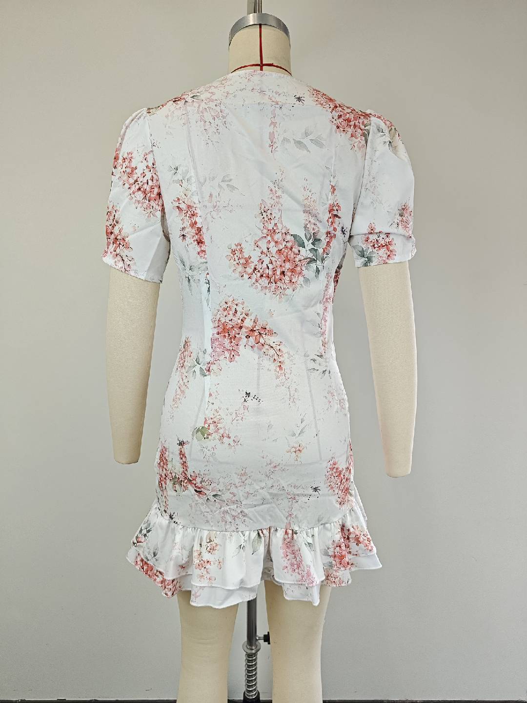 Women's Elegant Floral Ruffle Trim Dress