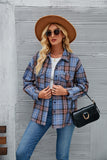 Women Casual Fashion Single-breasted Plaid Loose Wool Jacket