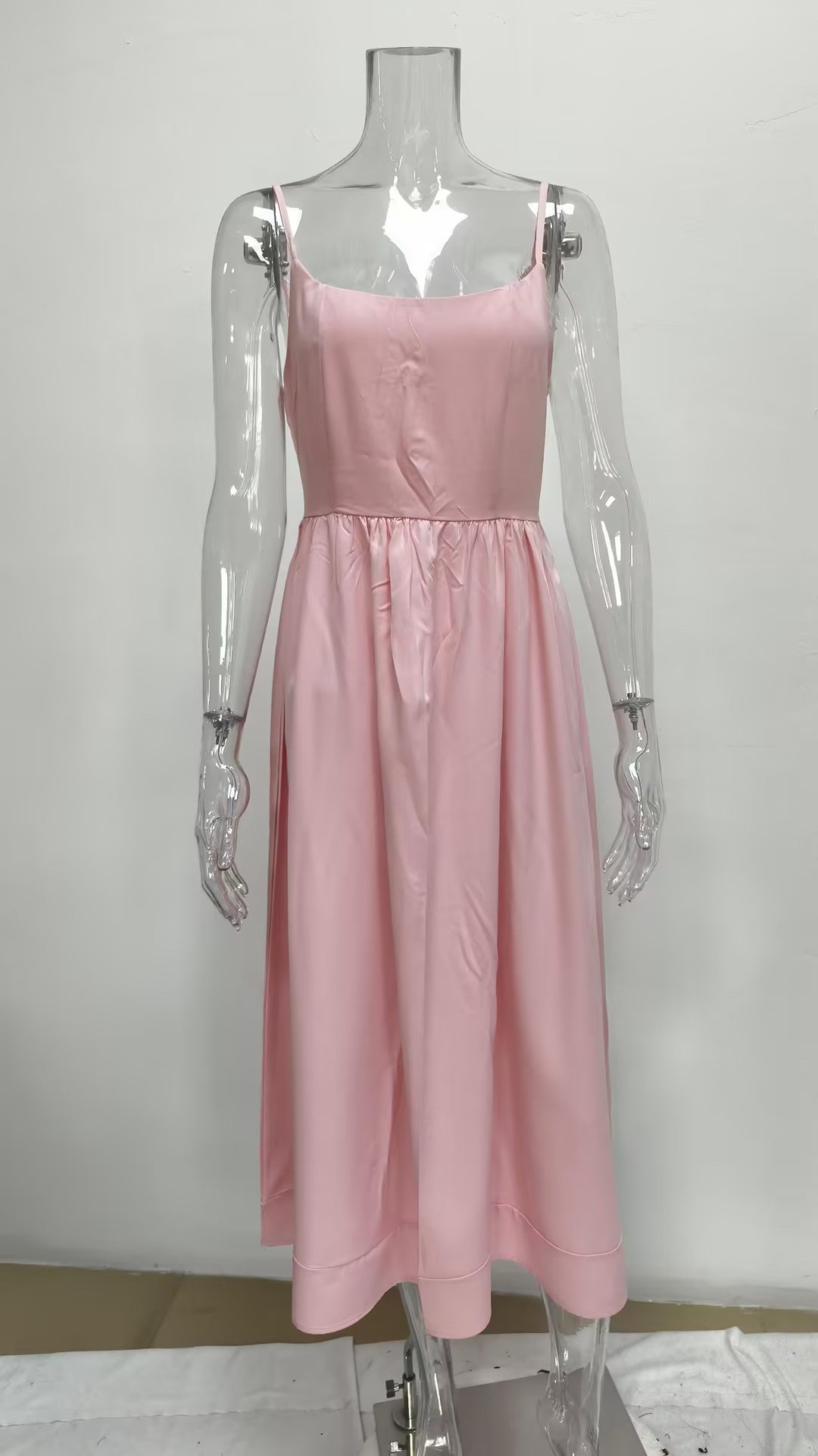 Sexy Low-cut Waist Suspender Dress Long Dress