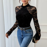 Sexy Turtleneck Lace Bodysuit