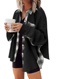 Women Waffle Knit Hoodies Fall Jacket Oversized with Pocket