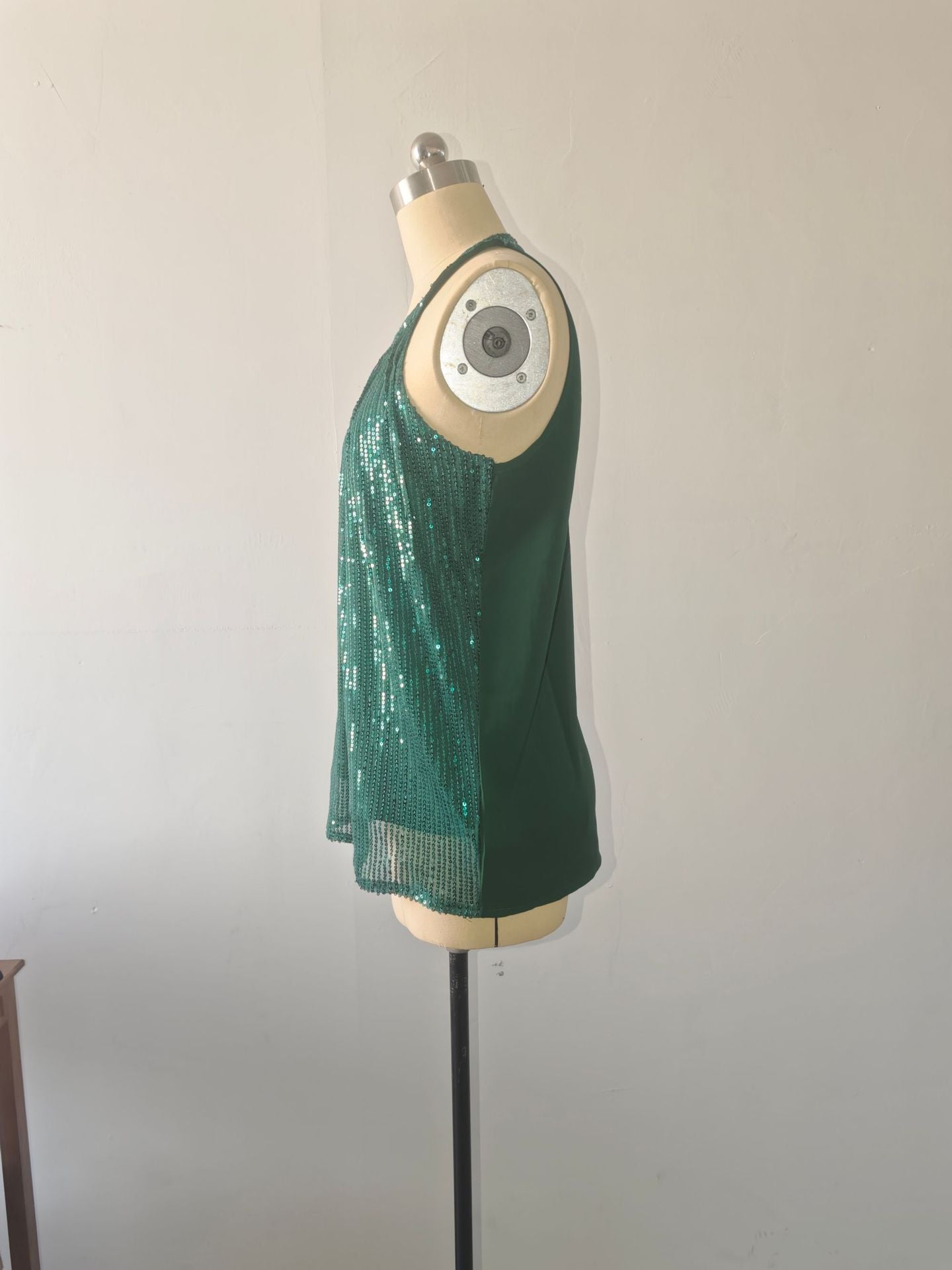 Neck Women's Bright Suspender Sequined Vest