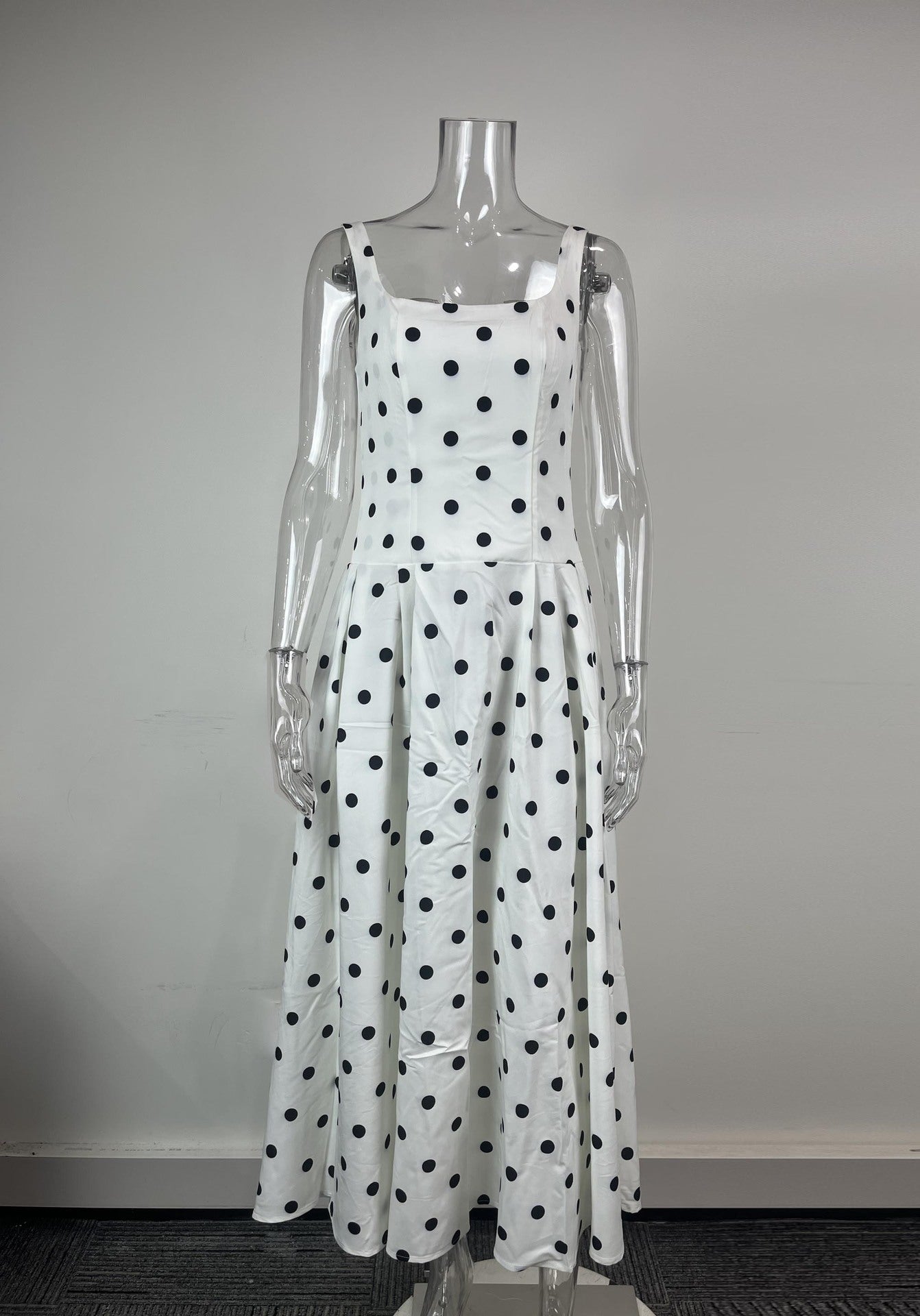 Women Sexy Loose Polka Dot Suspender Dress
