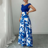 Women's Elegant Casual V-Neck Print Slim Fit Dress