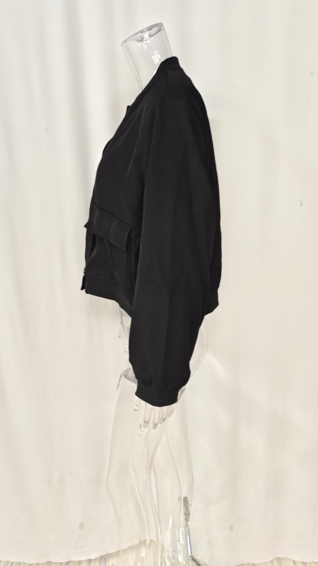 Women's Casual Stand-up Collar Solid Color Pocket Jacket