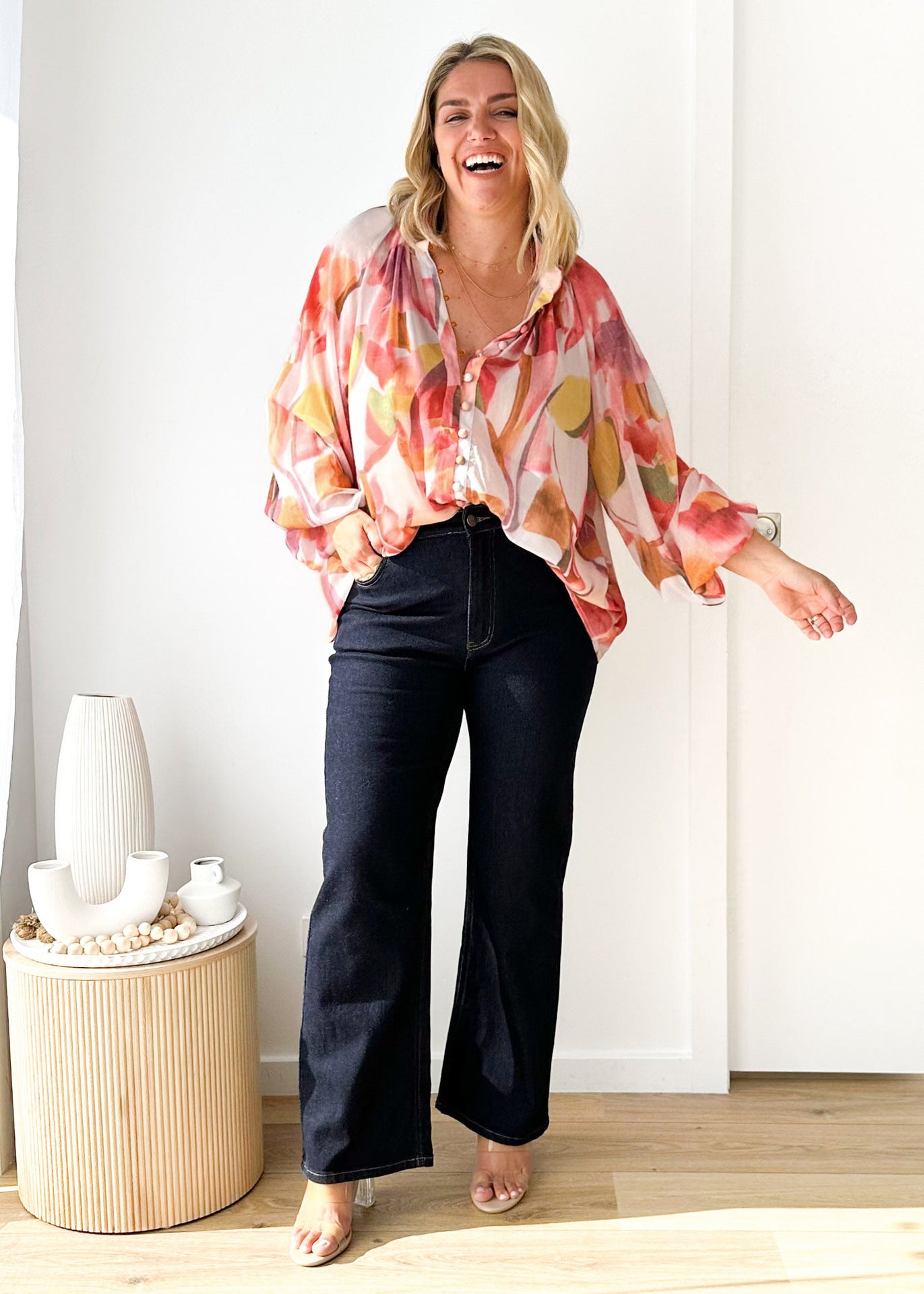 Women's Personality Printed Shirt Fashion V-Neck Women's Blouse