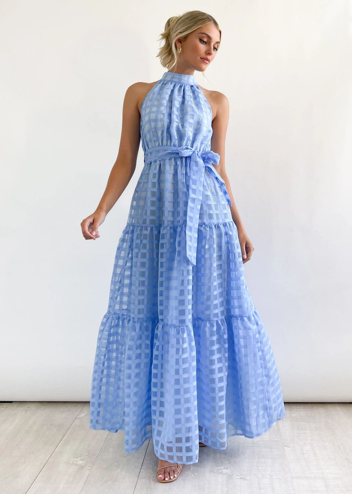 Women's Casual Sleeveless Waist Dress Women's Long Dress