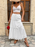 Women Holiday Dress Lace White Skirt