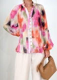 Women's Personality Printed Shirt Fashion V-Neck Women's Blouse
