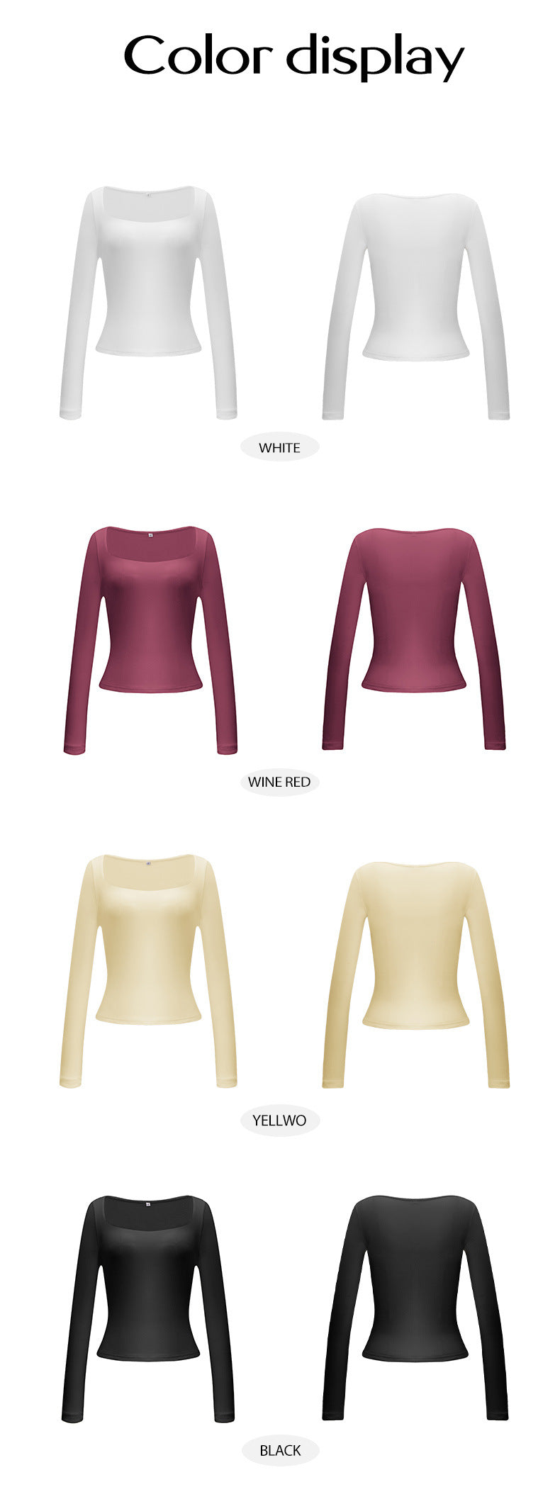 Women's Long-sleeved Slim-fit U-neck T-shirt Y2K