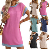 Summer Casual Short Sleeve Pocket Dress