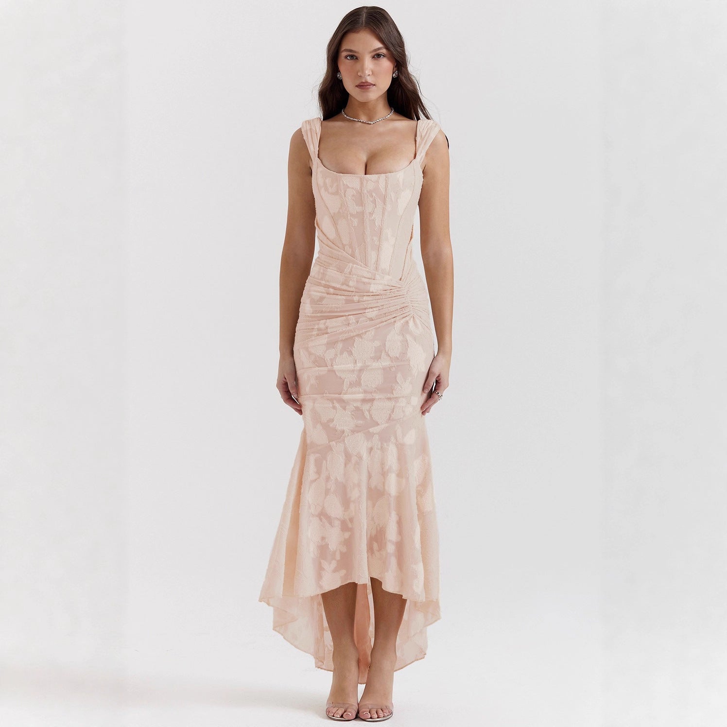 Off-Shoulder Tubular Bodycon Dress Fishtail Woman