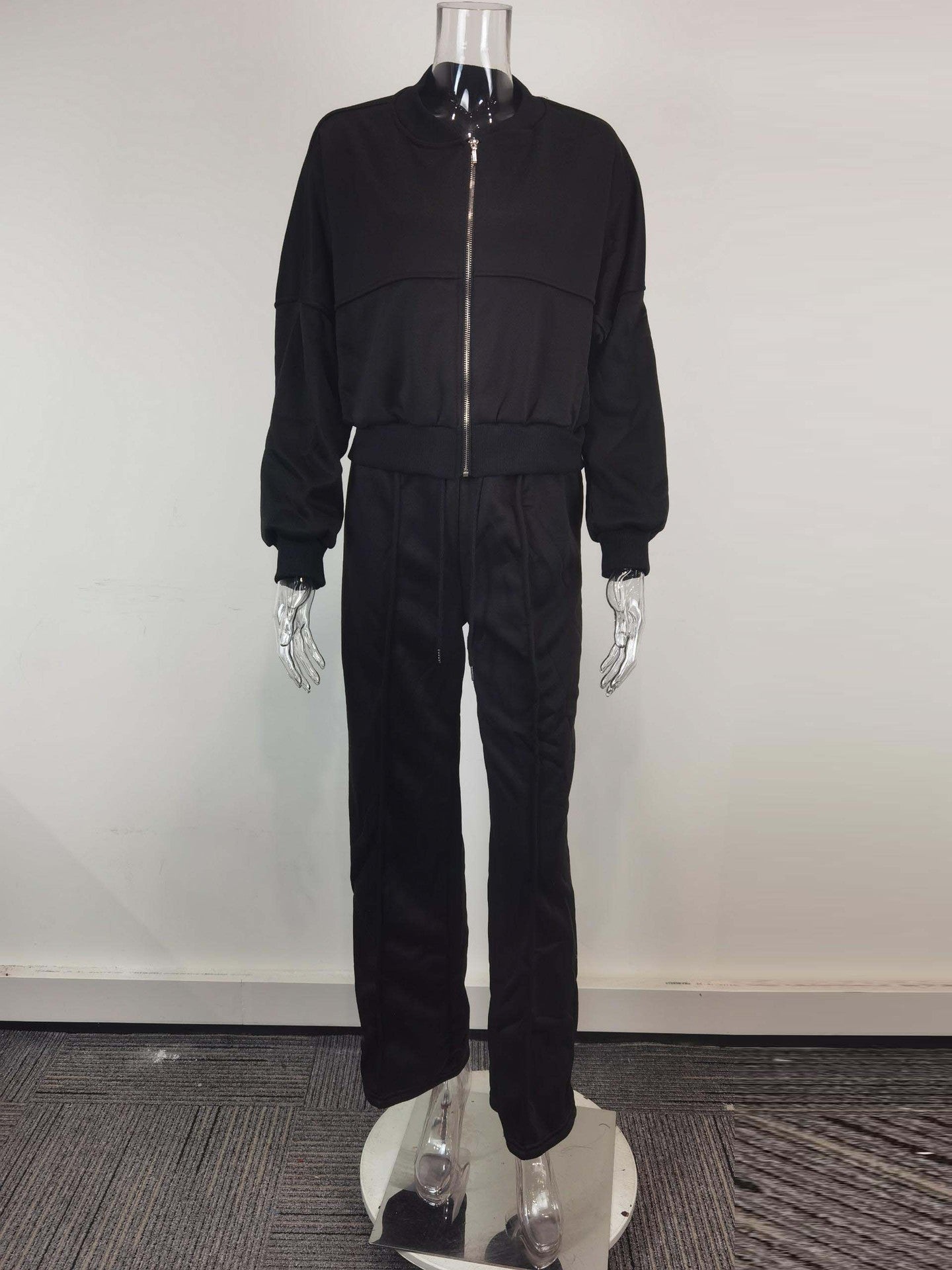 Women Sports and Solid Color Zipper Sport Suit