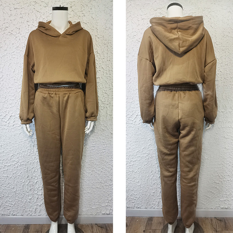 Womens Hooded Women's Fashion Sweater Set