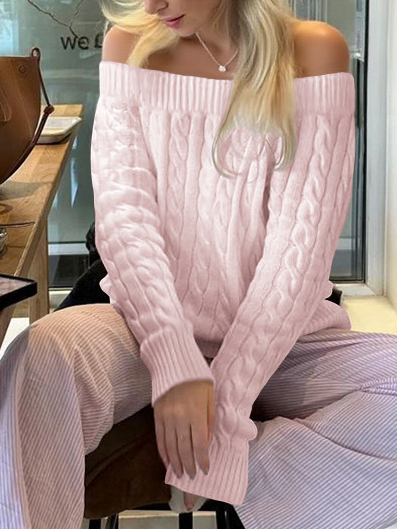 Women Solid Color Long Sleeve Vest Sweater Top