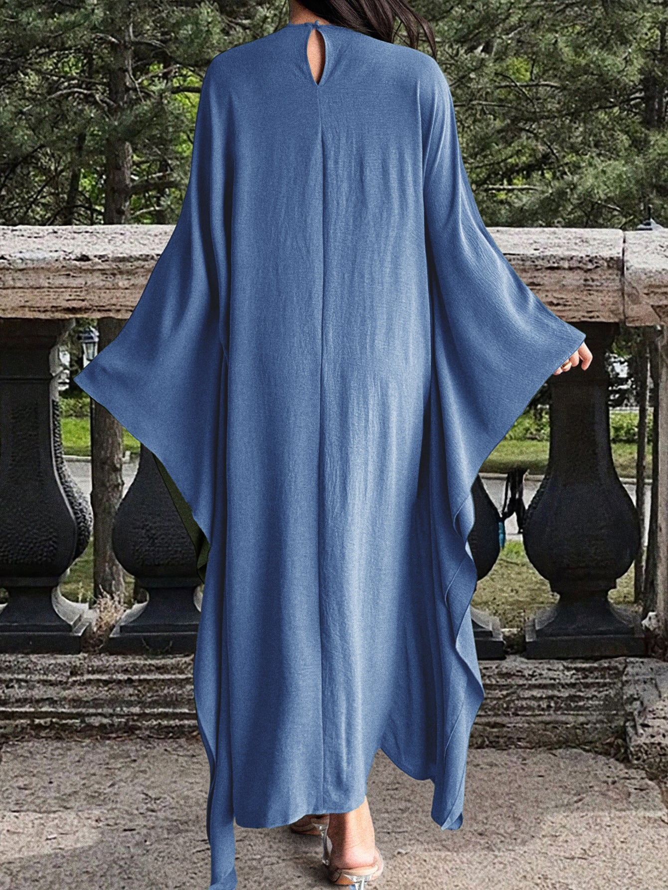 Womens Solid Color Long Sleeve Dress