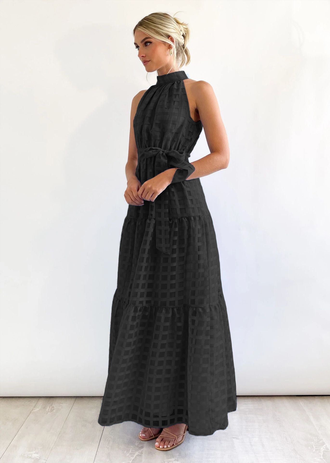 Women's Casual Sleeveless Waist Dress Women's Long Dress