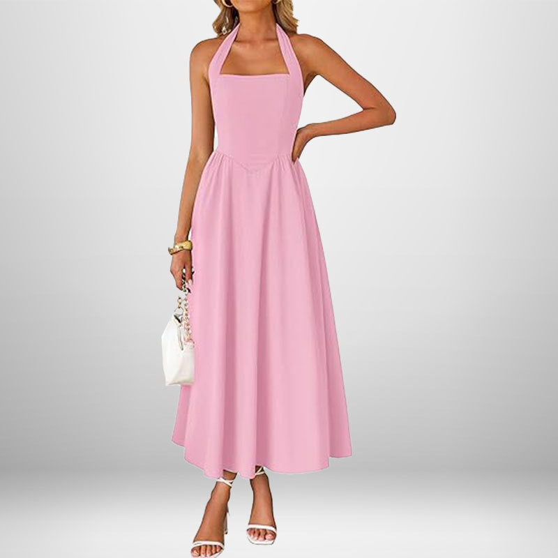 Women Square Neck Halter Dress