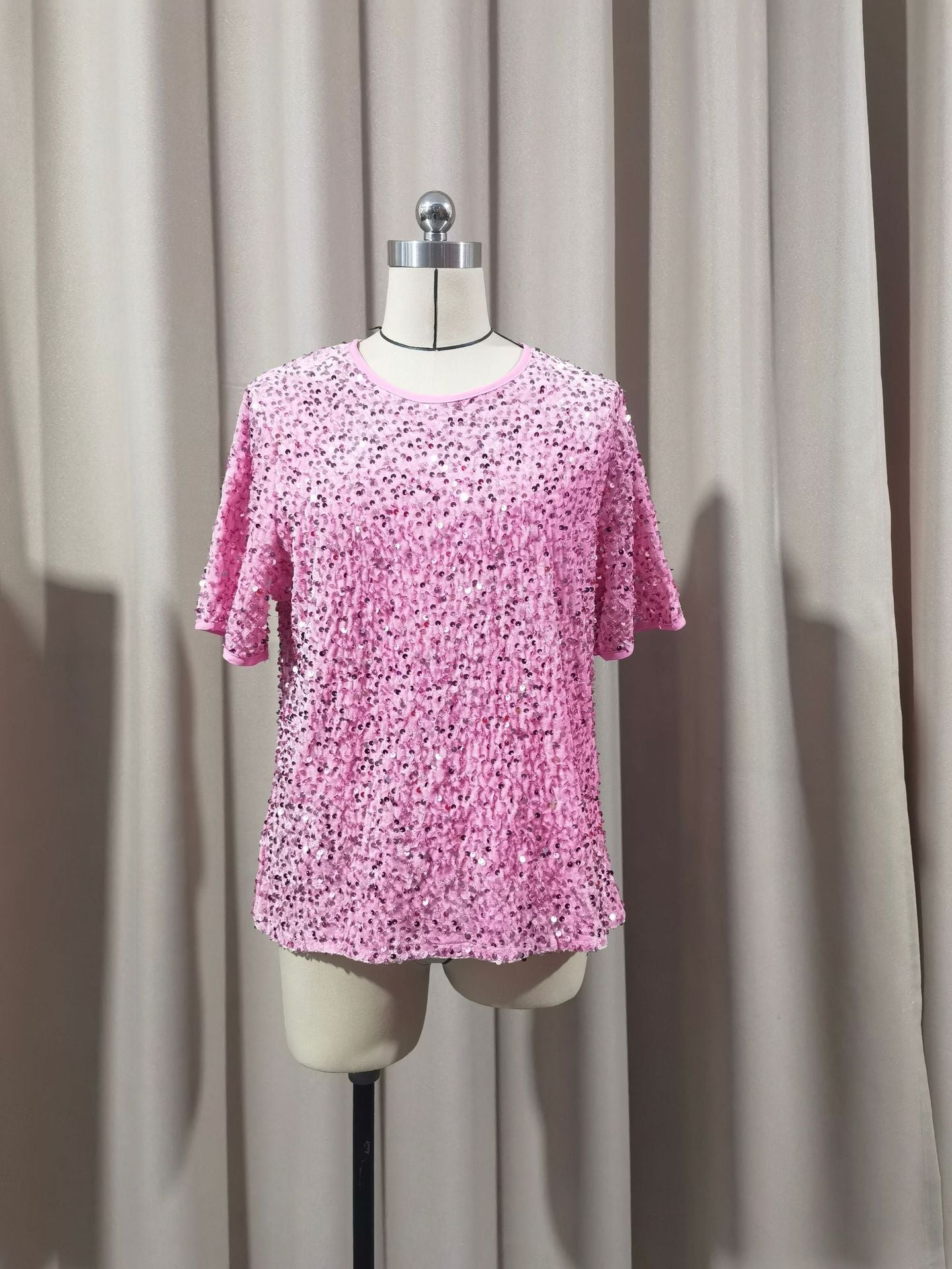 Short Sleeve Bag Neck Crew Neck Top Women's T-Shirt