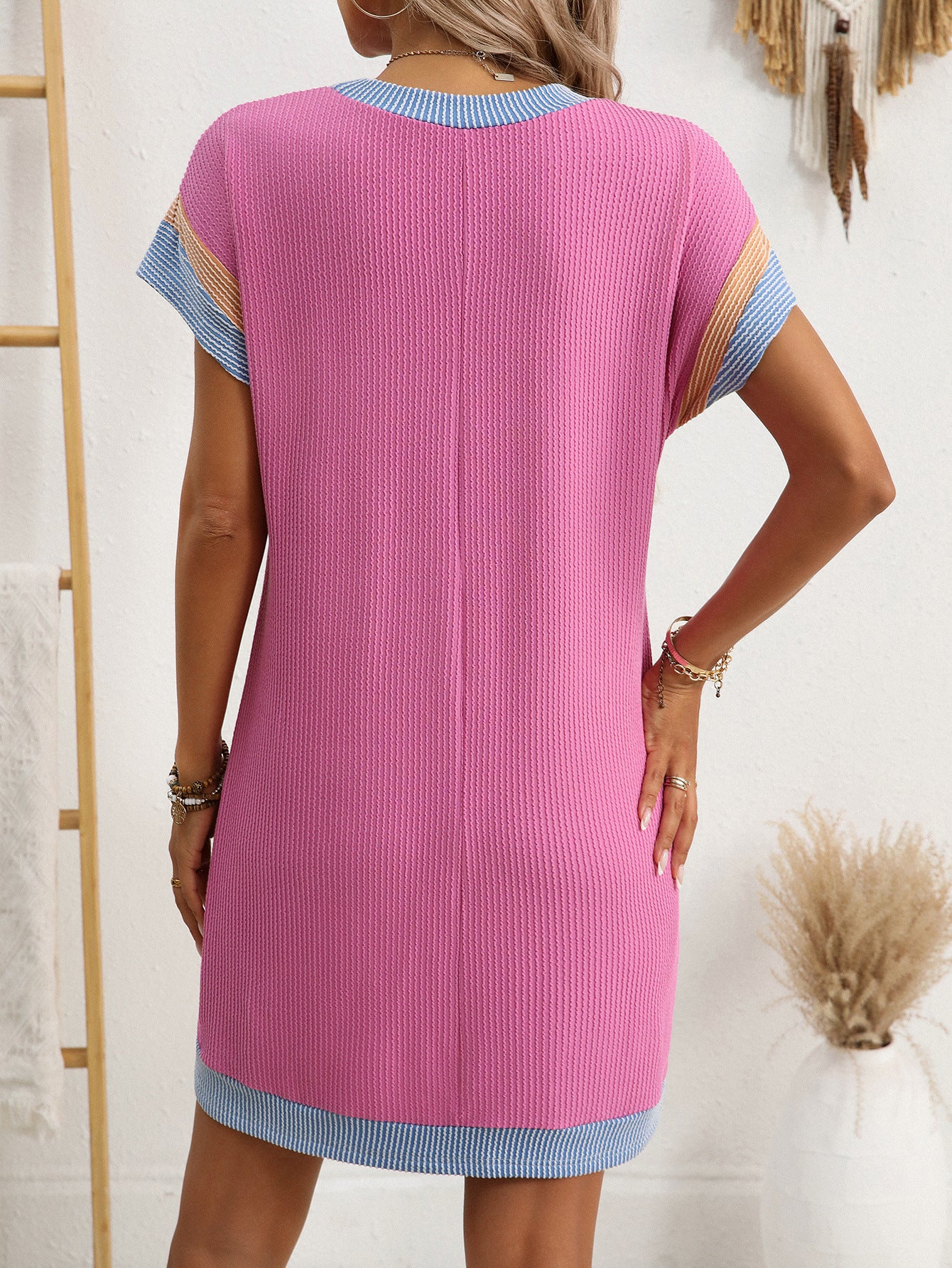 Summer Casual Short Sleeve Pocket Dress