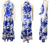 Women's Summer Neck Strap Printed Lotus Leaf Dress Women