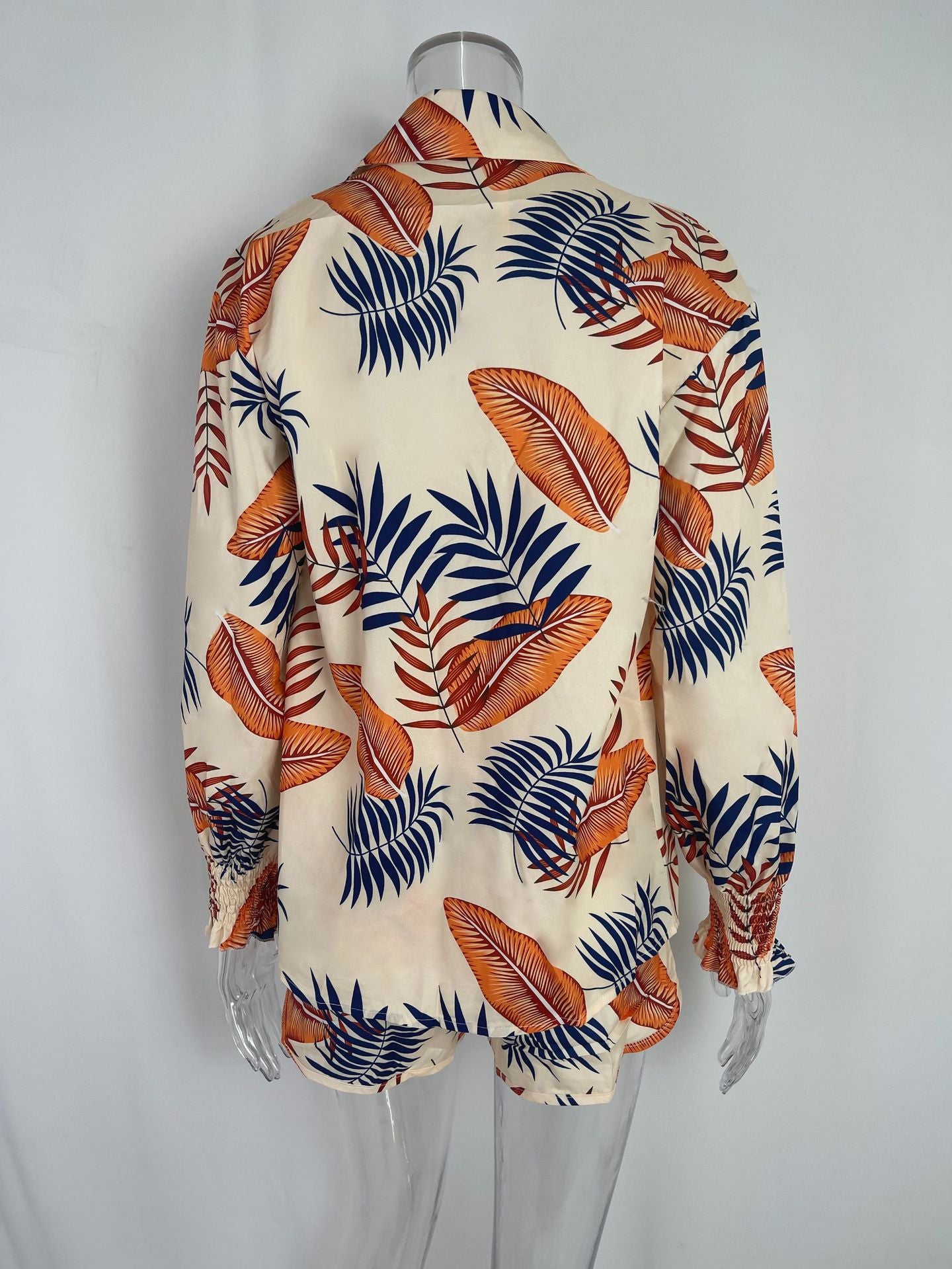 Sexy Beach Vacation Style Printed Shorts Three-piece Set