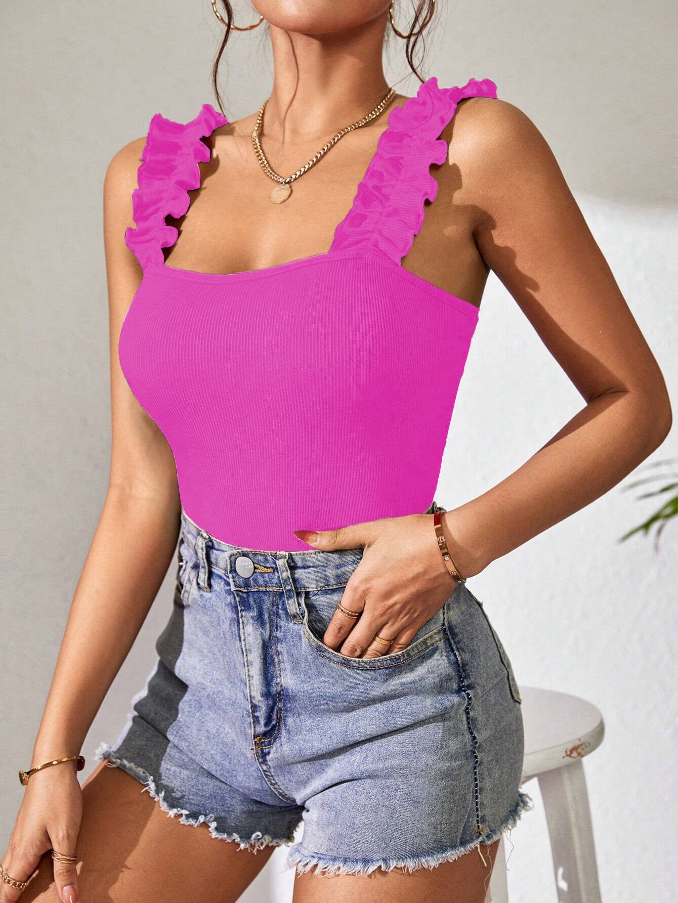 Women's Knitted Vest Top Sleeveless Bodysuits