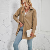 Women Jacket Solid Color Fashion Casual Long Sleeve Shirt Women