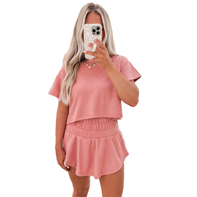Short-sleeved Suit Women's Short Skirt Two-piece Set