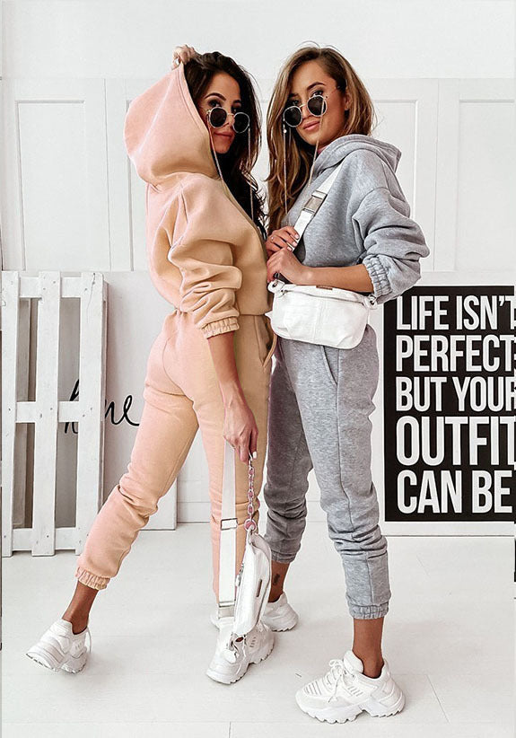 Womens Hooded Women's Fashion Sweater Set