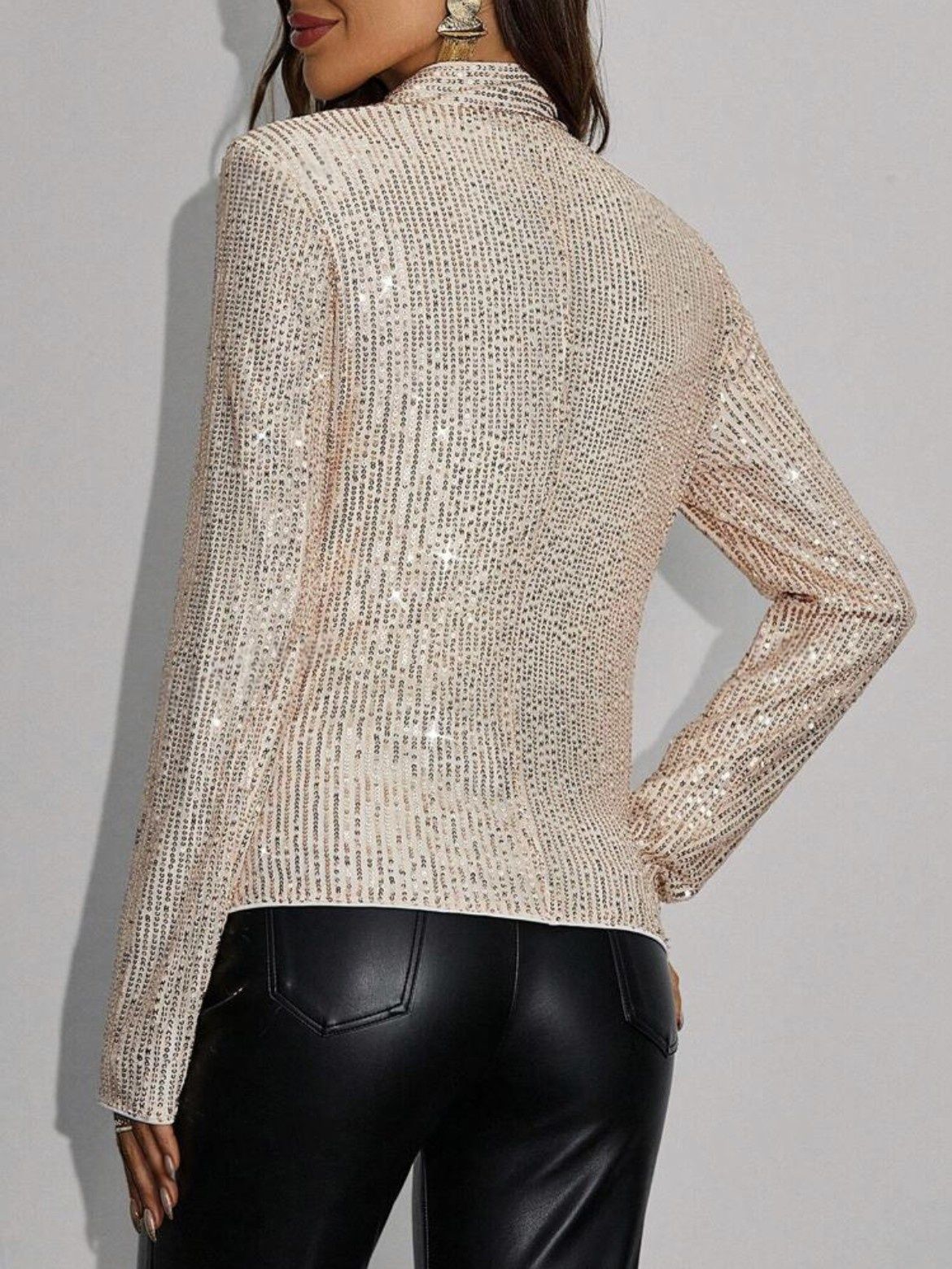 Short jacket casual versatile sequin coat