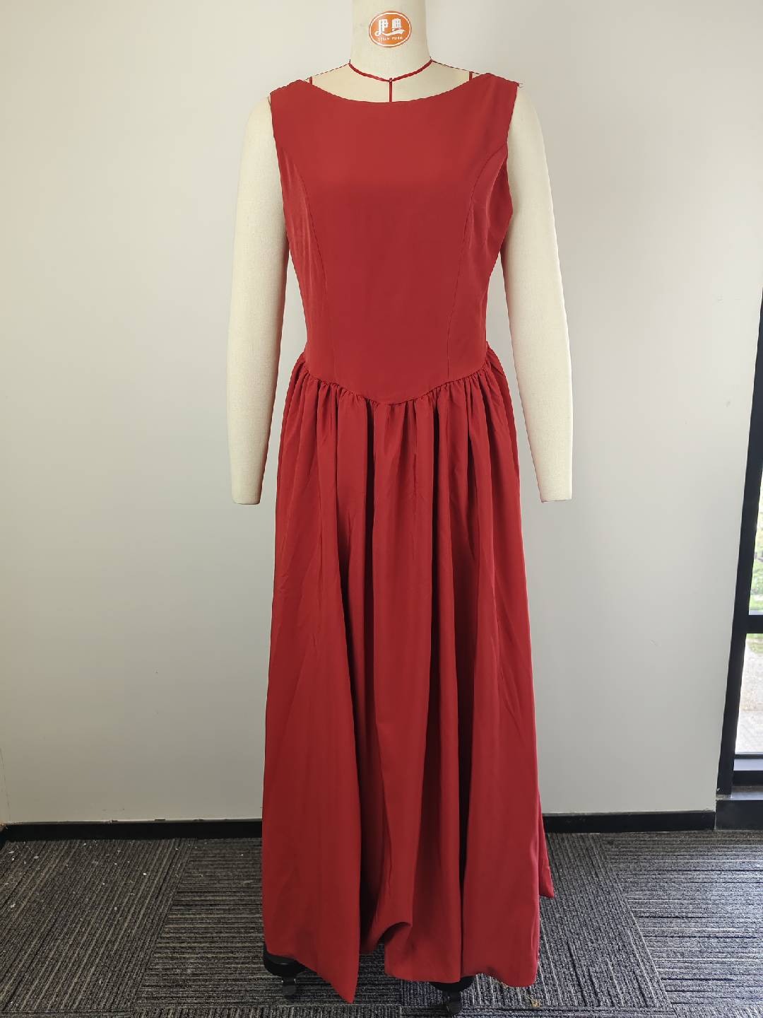 Women Fashion Casual Solid Color Splicing Sleeveless Bud Dress