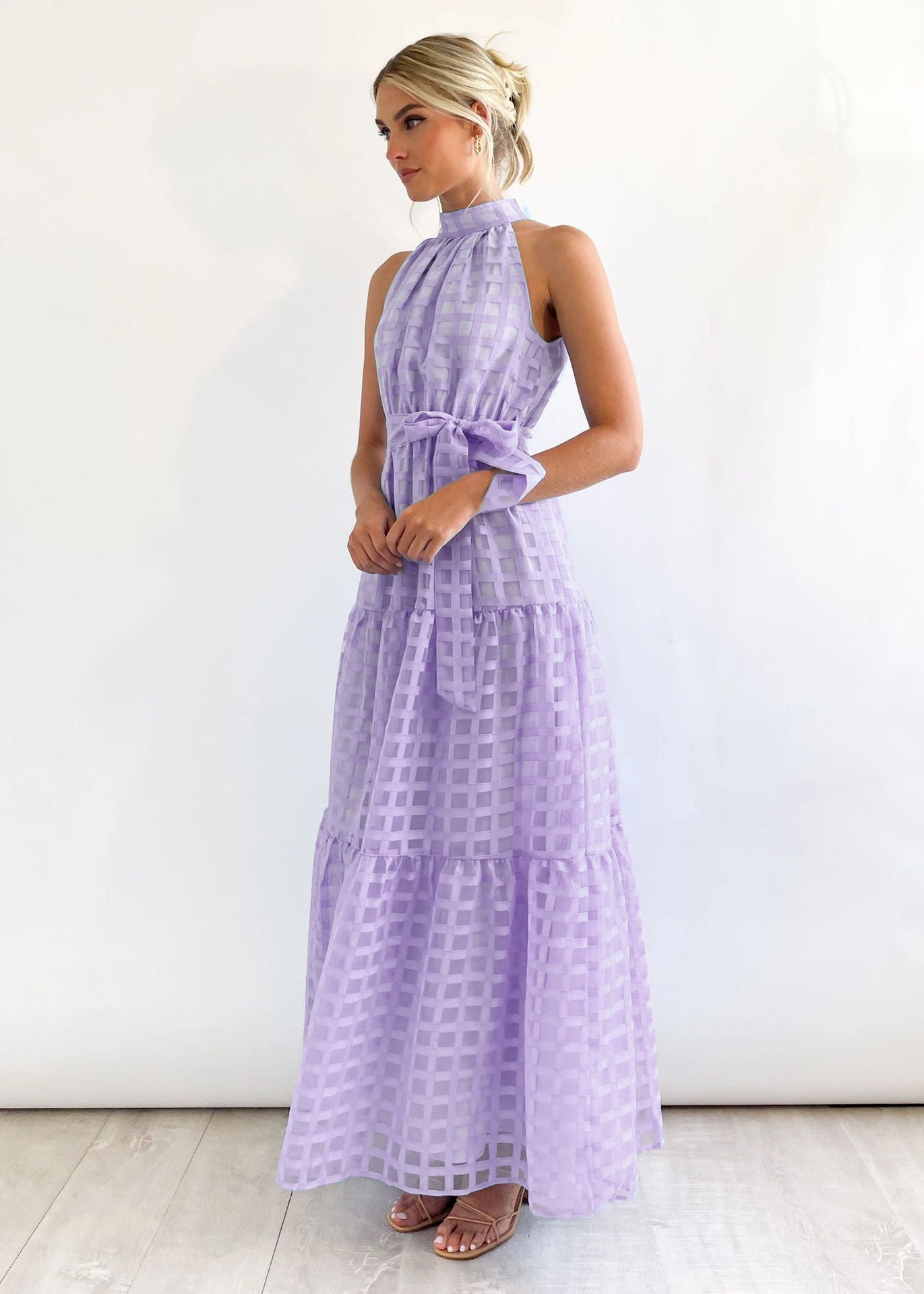 Women's Casual Sleeveless Waist Dress Women's Long Dress