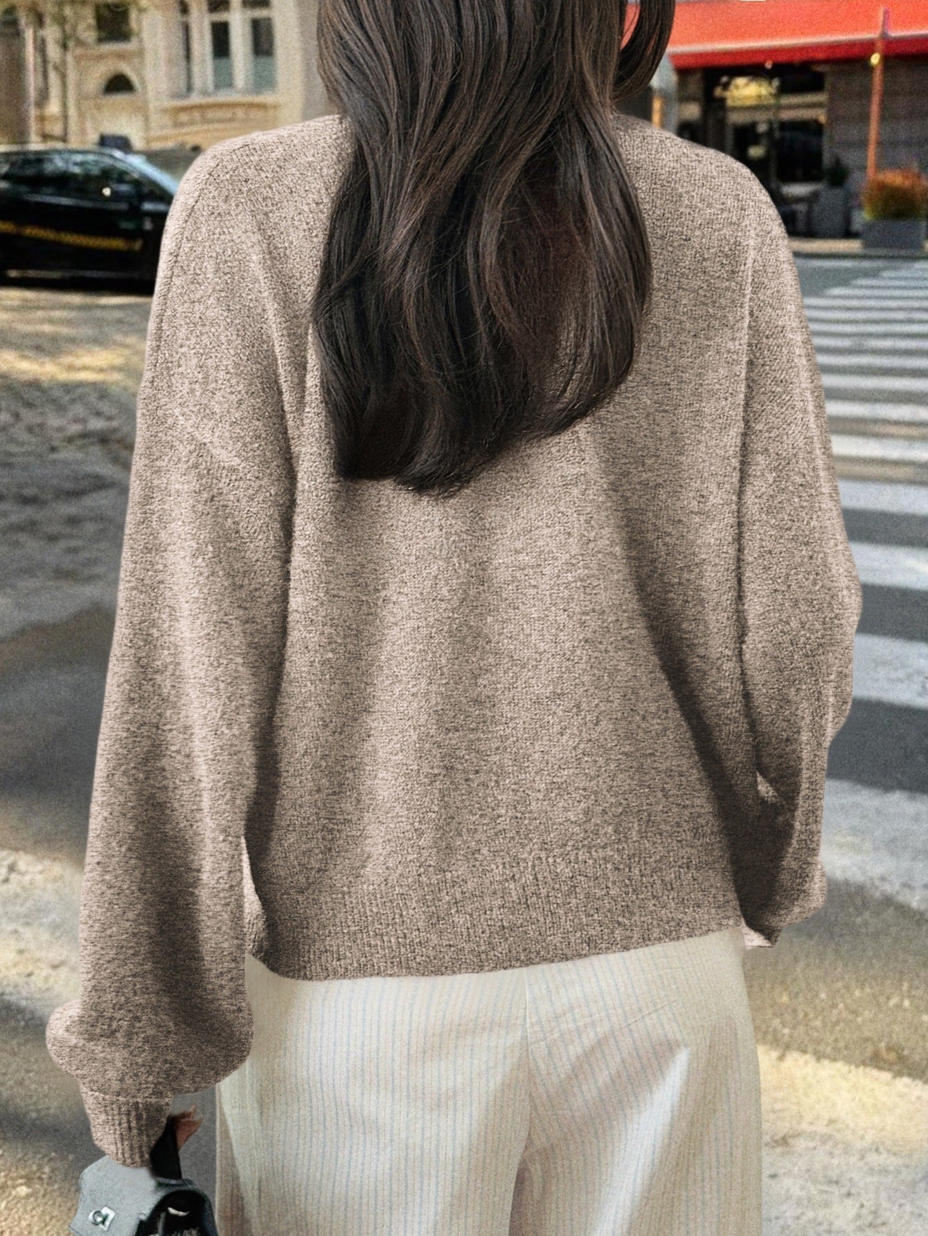 Womens Button Long Sleeve Jacket Sweater Cardigan