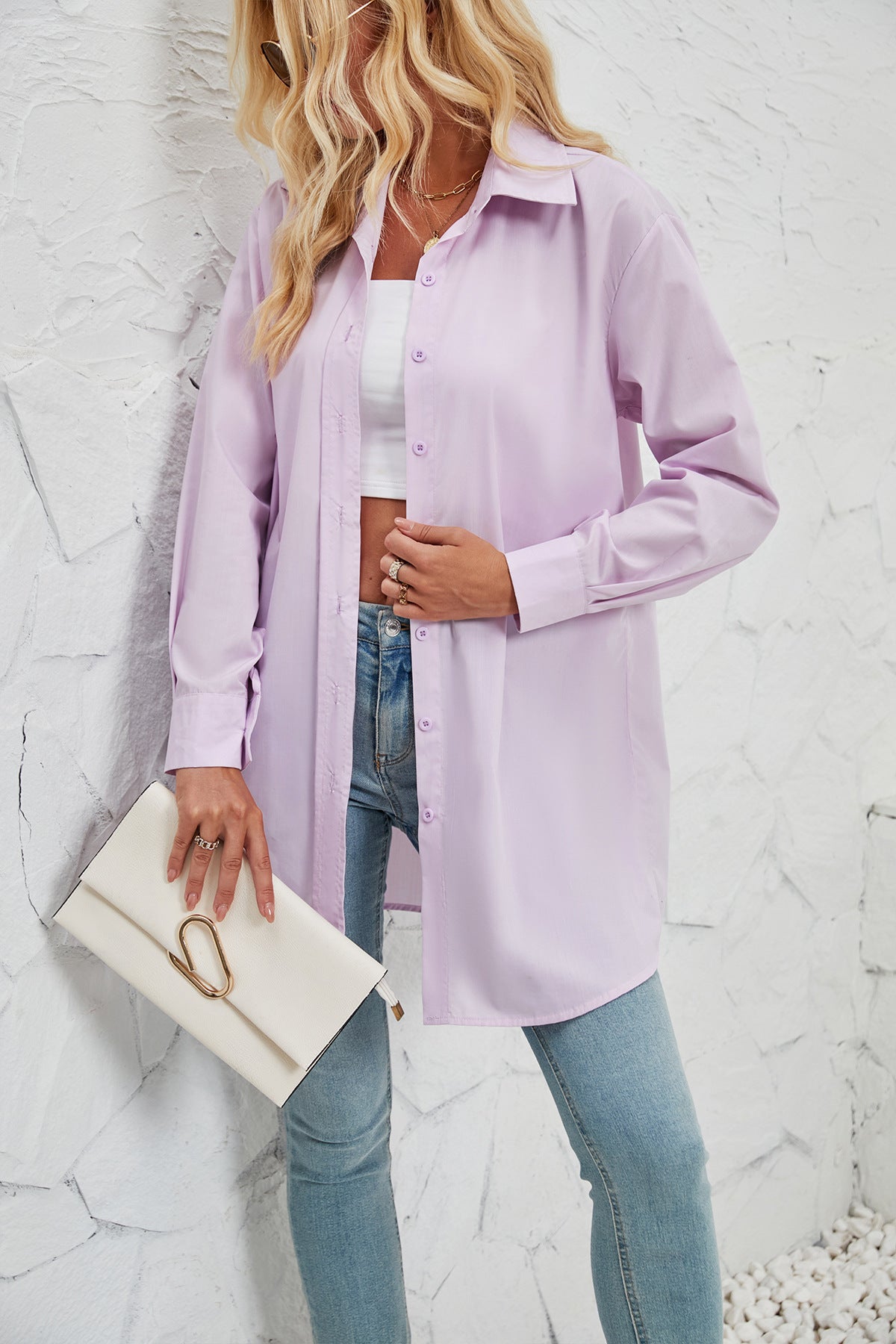 Women Jacket Solid Color Fashion Casual Long Sleeve Shirt Women