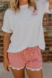 Womens High Waist Casual Pants Printed Shorts