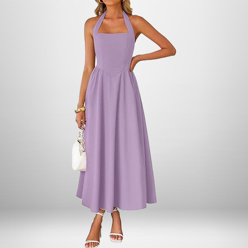 Women Square Neck Halter Dress